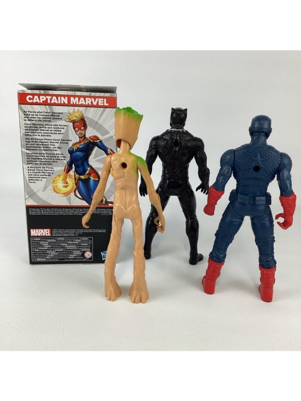 Marvel Super Hero 9" Figure Bundle Captain America Black Panther Groot Hasbro - Picture 3 of 7